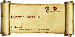 Nyeste Matild névjegykártya